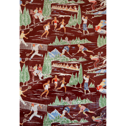 Sporting roller printed fabric