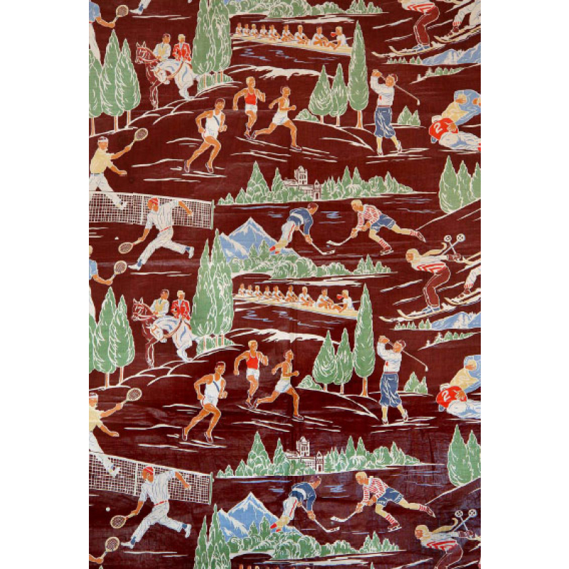 Sporting roller printed fabric