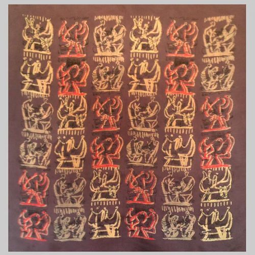 Family Group silk square designed by Henry Moore