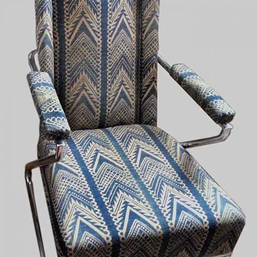 Steel chair covered in Barron and Larcher fabric