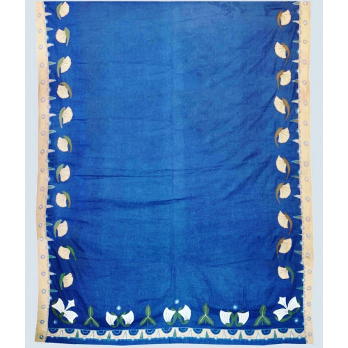 blue textile rug