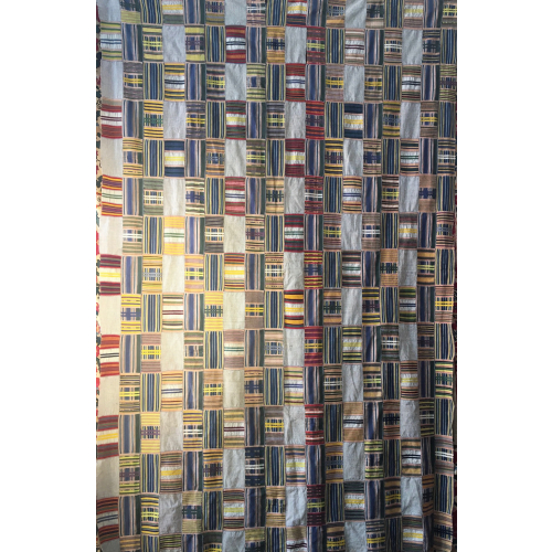 White ground strip woven woman’s cloth Ewe people of Ghana Measurements:80 inches x 54 inches