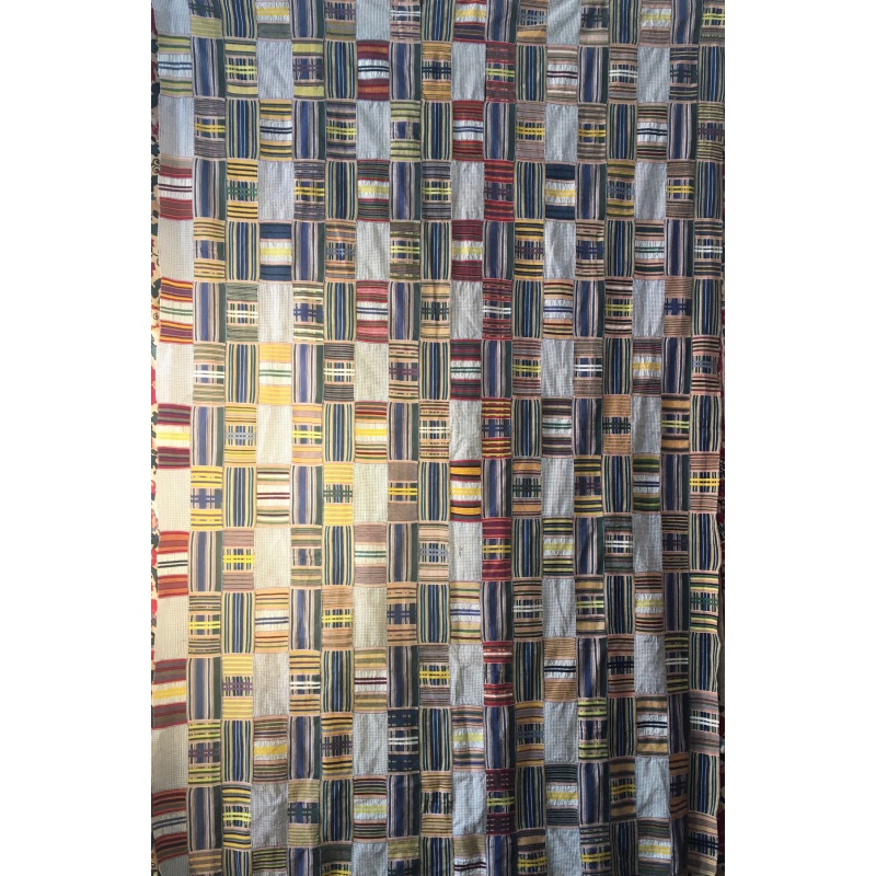 White ground strip woven woman’s cloth Ewe people of Ghana Measurements:80 inches x 54 inches