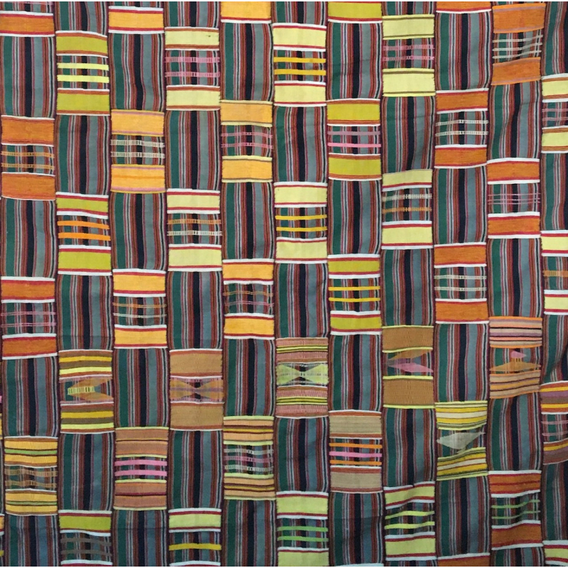 Large strip woven , cotton man’s cloth Ewe people,Ghana Measurements :100 inches x 68 inches
